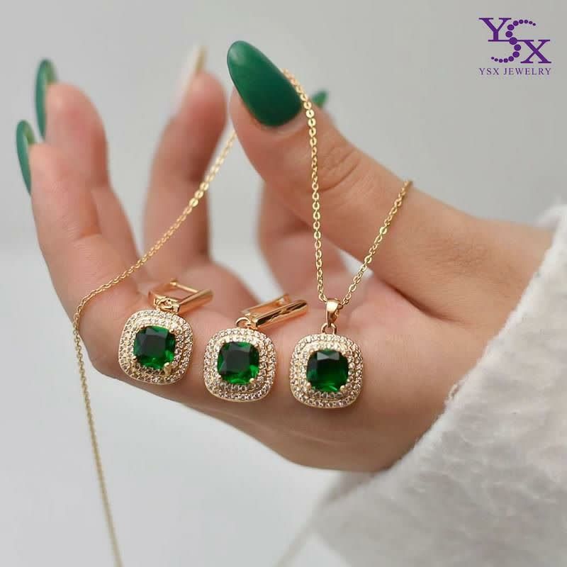 نیمست نگین سبز YSX کد 2503 - خرید آنلاین از گالری آداس